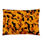 Orange and Black Camouflage Pattern Pillow Case (Two Sides) Front