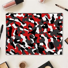 Black Red White Camouflage Pattern Cosmetic Bag (xl) by SpinnyChairDesigns