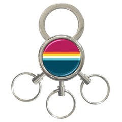 70s Vintage Stripes 3-ring Key Chain by tmsartbazaar