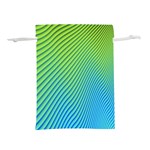 Blue Green Abstract Stripe Pattern  Lightweight Drawstring Pouch (S) Back