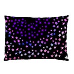 Purple Stars on Black Pattern Pillow Case (Two Sides) Back