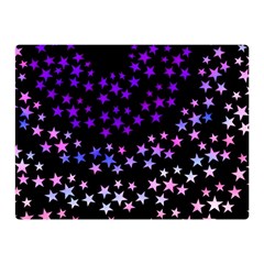 Purple Stars On Black Pattern Double Sided Flano Blanket (mini)  by SpinnyChairDesigns
