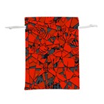 Red Grey Abstract Grunge Pattern Lightweight Drawstring Pouch (S) Back