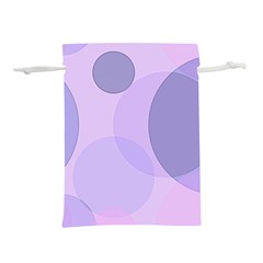 Purple Large Print Polka Dota Lightweight Drawstring Pouch (s) by SpinnyChairDesigns