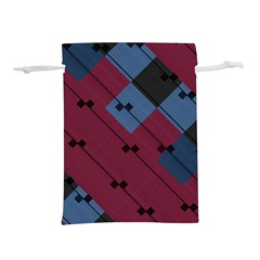 Burgundy Black Blue Abstract Check Pattern Lightweight Drawstring Pouch (s) by SpinnyChairDesigns