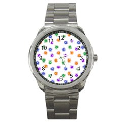 Cartoon Corona Virus Covid 19 Sport Metal Watch by SpinnyChairDesigns