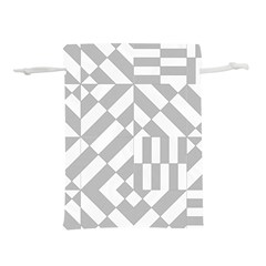 Truchet Tiles Grey White Pattern Lightweight Drawstring Pouch (s) by SpinnyChairDesigns