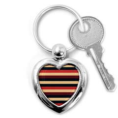 Seventies Stripes Key Chain (heart) by tmsartbazaar