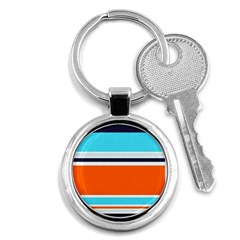 Tri Color Stripes Key Chain (round) by tmsartbazaar