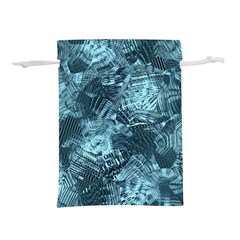 Teal Turquoise Abstract Art Lightweight Drawstring Pouch (l) by SpinnyChairDesigns