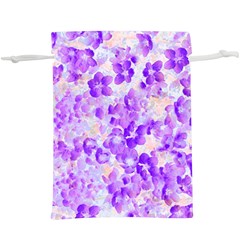 Purple Spring Flowers  Lightweight Drawstring Pouch (xl) by DinkovaArt