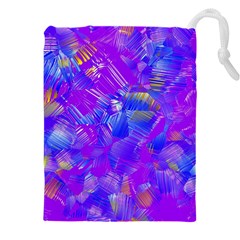 Fuchsia Magenta Abstract Art Drawstring Pouch (4xl) by SpinnyChairDesigns