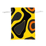 Yellow Black Orange Abstract Art Pattern Lightweight Drawstring Pouch (S) Back