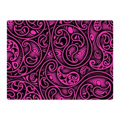 Hot Pink And Black Paisley Swirls Double Sided Flano Blanket (mini)  by SpinnyChairDesigns