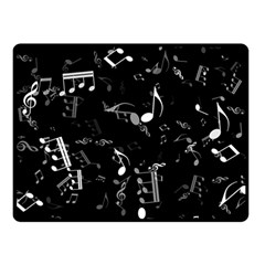 Black And White Music Notes Double Sided Fleece Blanket (small)  by SpinnyChairDesigns