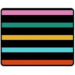 Colorful Mime Black Stripes Fleece Blanket (medium)  by tmsartbazaar