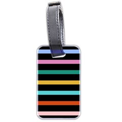 Colorful Mime Black Stripes Luggage Tag (two Sides) by tmsartbazaar