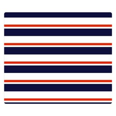 Red With Blue Stripes Double Sided Flano Blanket (small)  by tmsartbazaar