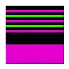 Disco Stripes Tile Coaster by tmsartbazaar