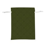 Army Green Color Polka Dots Lightweight Drawstring Pouch (S) Back