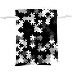 Black And White Jigsaw Puzzle Pattern  Lightweight Drawstring Pouch (xl) by SpinnyChairDesigns