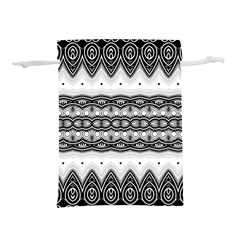 Boho Black And White  Lightweight Drawstring Pouch (s) by SpinnyChairDesigns
