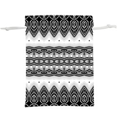 Boho Black And White   Lightweight Drawstring Pouch (xl) by SpinnyChairDesigns
