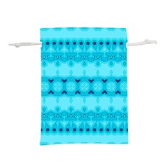 Boho Aqua Blue Lightweight Drawstring Pouch (s) by SpinnyChairDesigns