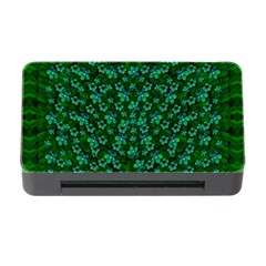 Leaf Forest And Blue Flowers In Peace Memory Card Reader With Cf by pepitasart