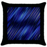 Indigo and Black Stripes Throw Pillow Case (Black) Front
