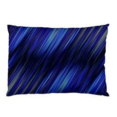 Indigo And Black Stripes Pillow Case by SpinnyChairDesigns