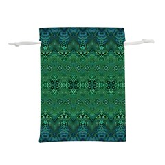 Boho Emerald Green And Blue  Lightweight Drawstring Pouch (s) by SpinnyChairDesigns