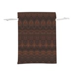 Boho Chocolate Brown Lightweight Drawstring Pouch (S) Back
