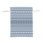 Boho Faded Blue Grey Lightweight Drawstring Pouch (S) Front