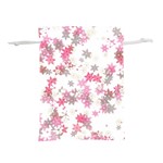 Pink Wildflower Print Lightweight Drawstring Pouch (S) Front