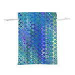 Boho Blue Wildflower Print Lightweight Drawstring Pouch (S) Back