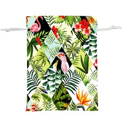 Flamingo Ropical  Lightweight Drawstring Pouch (xl) by designsbymallika