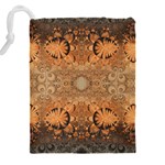 Rustic Orange Swirls Drawstring Pouch (4XL) Back