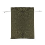 Rustic Green Brown Swirls Lightweight Drawstring Pouch (S) Back