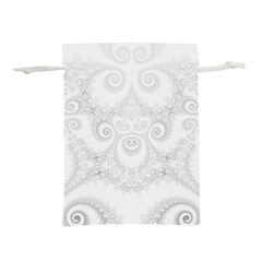 Wedding White Swirls Spirals Lightweight Drawstring Pouch (s) by SpinnyChairDesigns