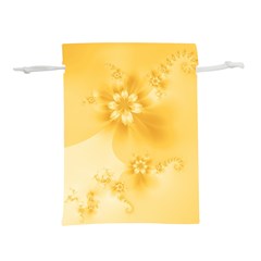 Saffron Yellow Floral Print Lightweight Drawstring Pouch (s) by SpinnyChairDesigns
