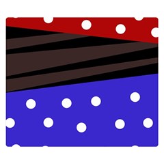 Mixed-lines-dots Black-bg Double Sided Flano Blanket (small)  by Casemiro