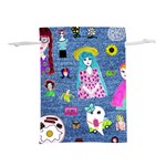 Blue Denim And Drawings Lightweight Drawstring Pouch (M) Back