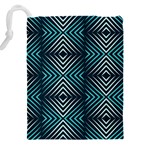 Blue Motif Design Drawstring Pouch (5XL) Back
