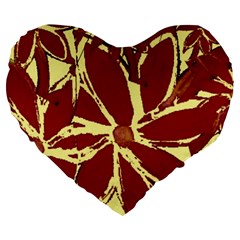 Flowery Fire Large 19  Premium Heart Shape Cushions by Janetaudreywilson