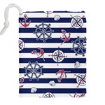 Seamless-marine-pattern Drawstring Pouch (4XL) Back