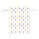 Multicolored Hands Silhouette Motif Design Lightweight Drawstring Pouch (L) Back