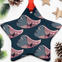 Doodle Queen Fish Pattern Ornament (star) by tmsartbazaar