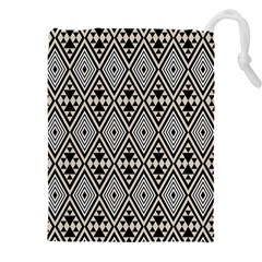 Abstract Boho Style Geometric Drawstring Pouch (5xl) by tmsartbazaar