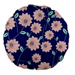 Floral Large 18  Premium Flano Round Cushions Back